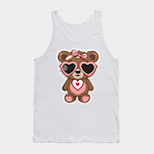 Heartwarming Bear: Valentine's Day Sunnies Edition Tank Top